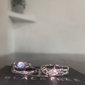 Engagement Ring Set Silver size 8.5 US and 10 US